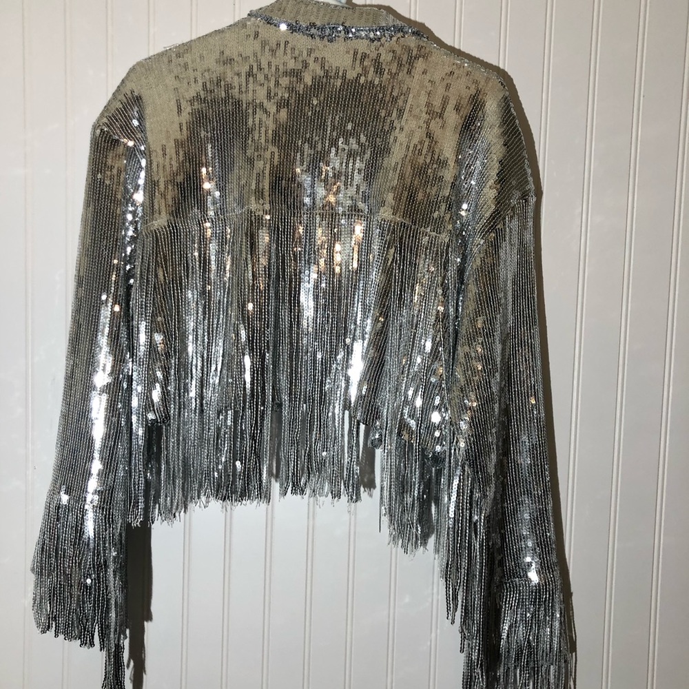 Silver Short Fringe Jacket - Picture 5 of 9